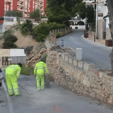 Benidorm, rijrichting, gemeentewerkers, roadworkers, city,