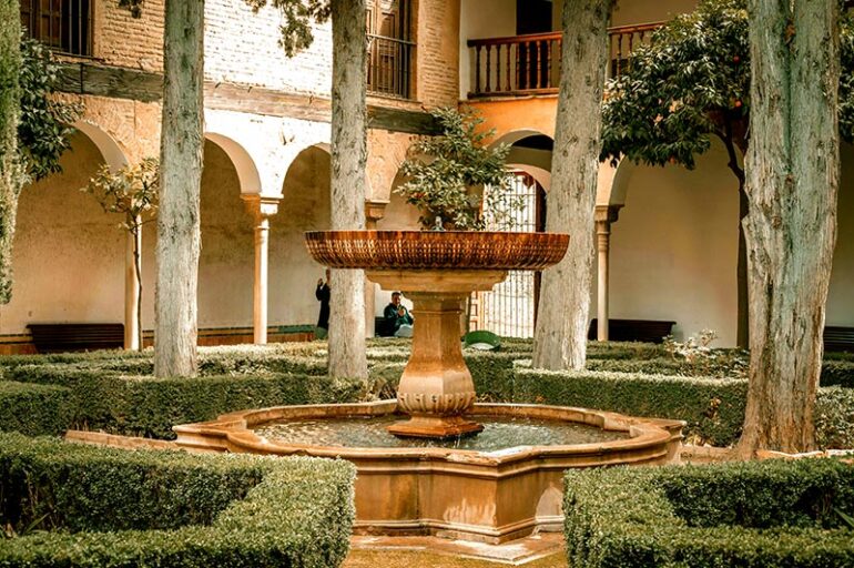 Fountain in the Graden of Alhambra, Granada, Spain