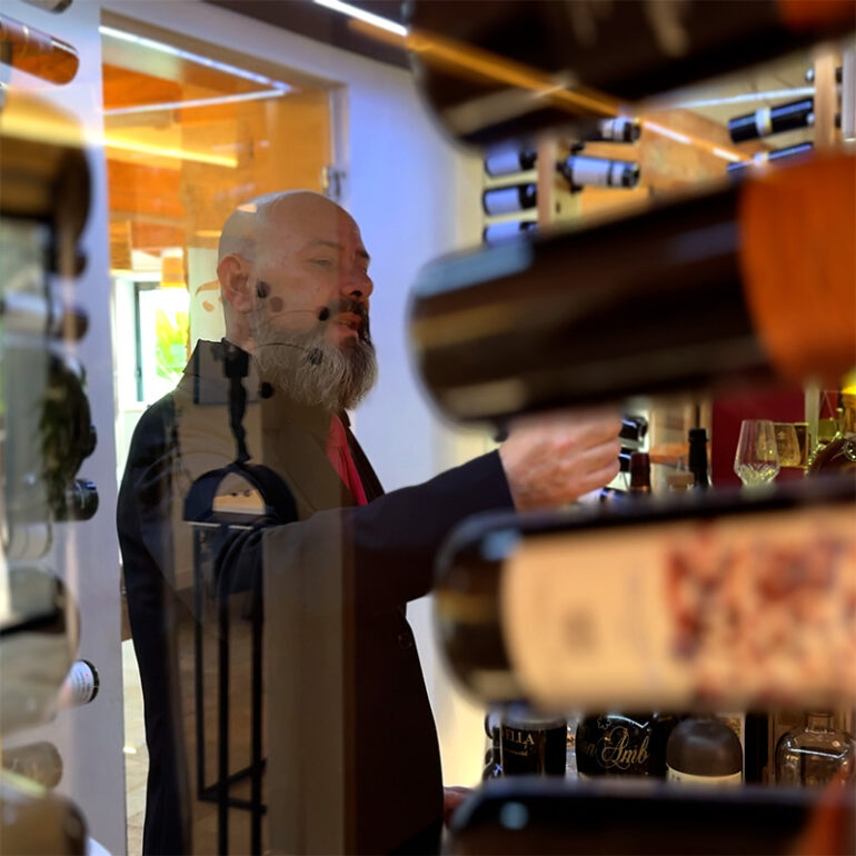BonAmb sommelier Enrique Garcia Albelda wine room