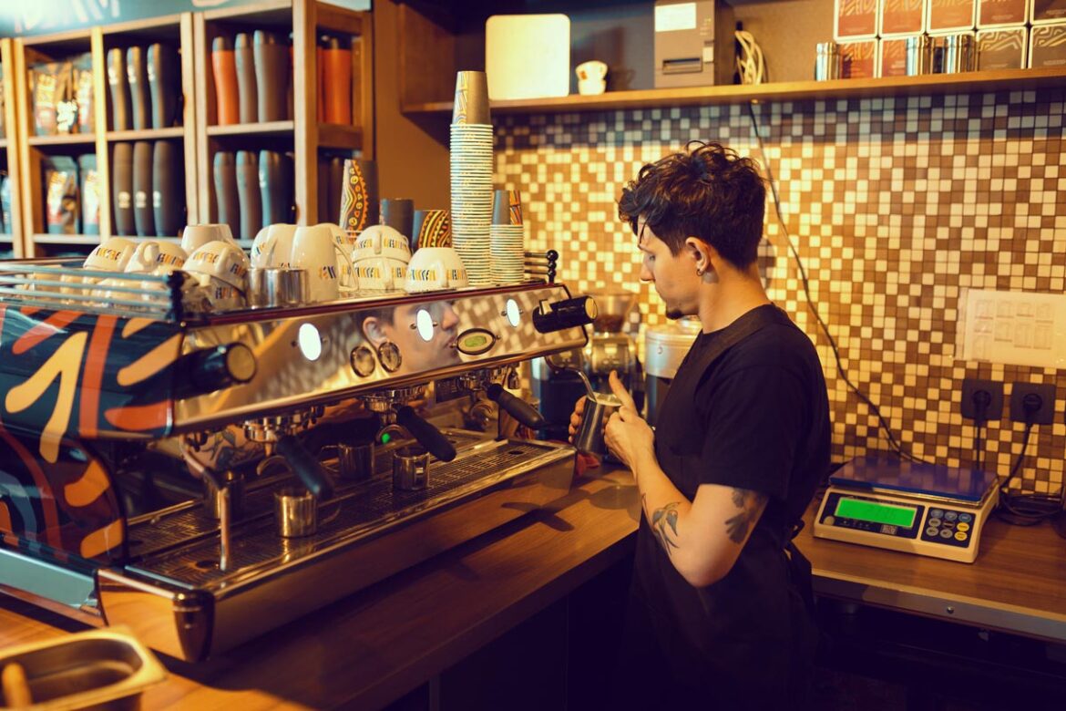 coffee at the bar in January